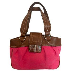 Vintage Chaps Purse Lumiere Satchel Dark Veronica Pink Faux Leather Trim Y2K 90s